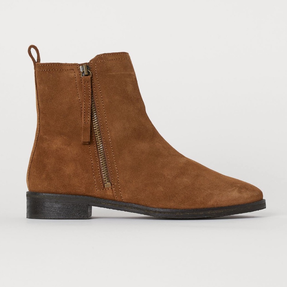 H&M wool lines ankle Chelsea boots suede size 6